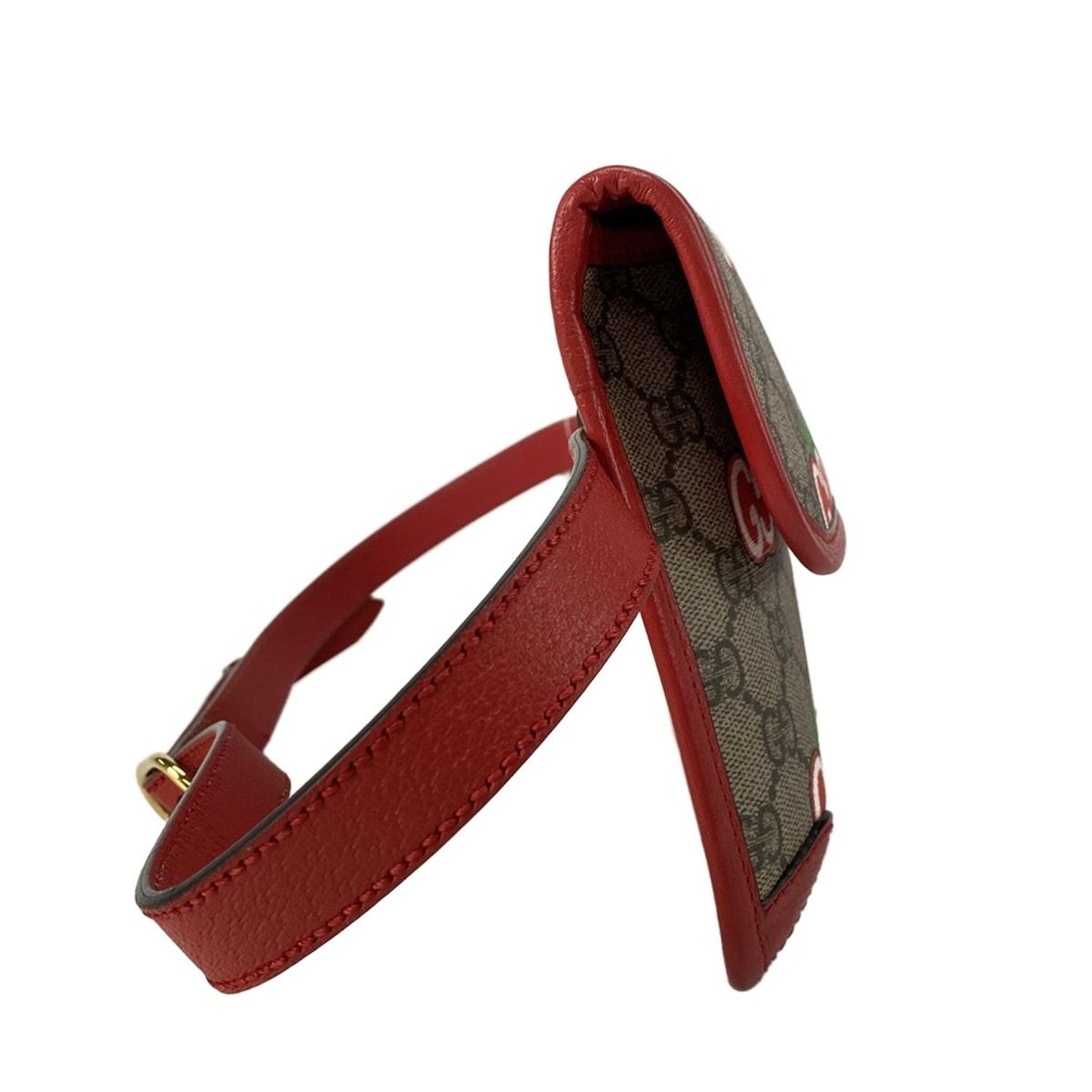 GUCCI グッチ ウエストポーチ GGアップル GGプラス GGスプリーム 625233 ダークブラウン×レッド×マルチ レザー