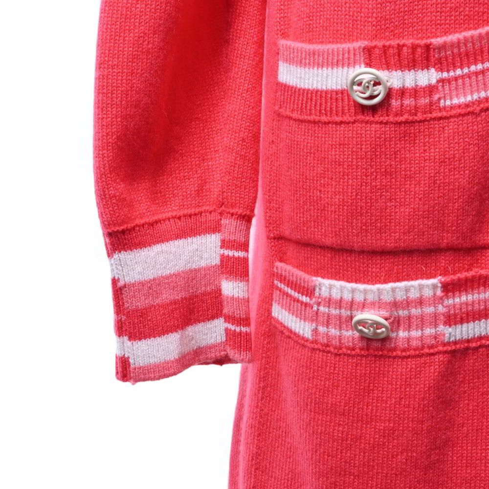 CHANEL 19P P61036K46366 ロゴライン カシミヤ ロング ニットカーディガン 34 ピンク シャネル KL4BHLKL80 CHANEL 19P P61036K46366 ロゴライン カシミヤ ロング ニット
