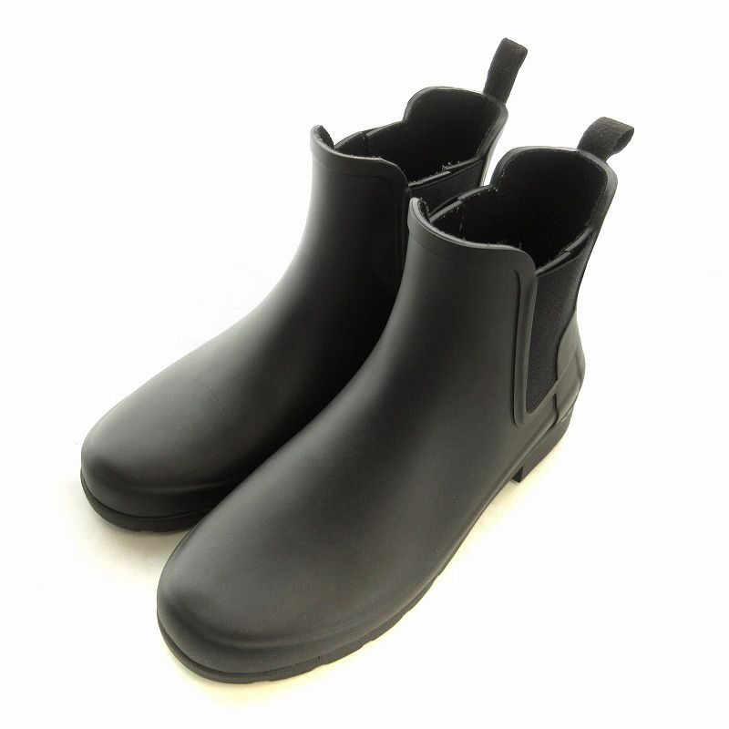 HUNTER レインブーツ 24cm チェルシー ブラック W ORIGINAL