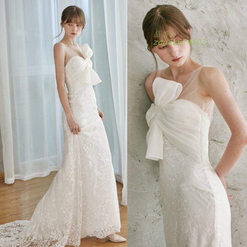 ウェディングドレス ウエディングドレス 二次会 結婚式 前撮り ブライダル 花嫁 スレンダーラインドレス スレンダードレス ロングドレス zog3z624502
