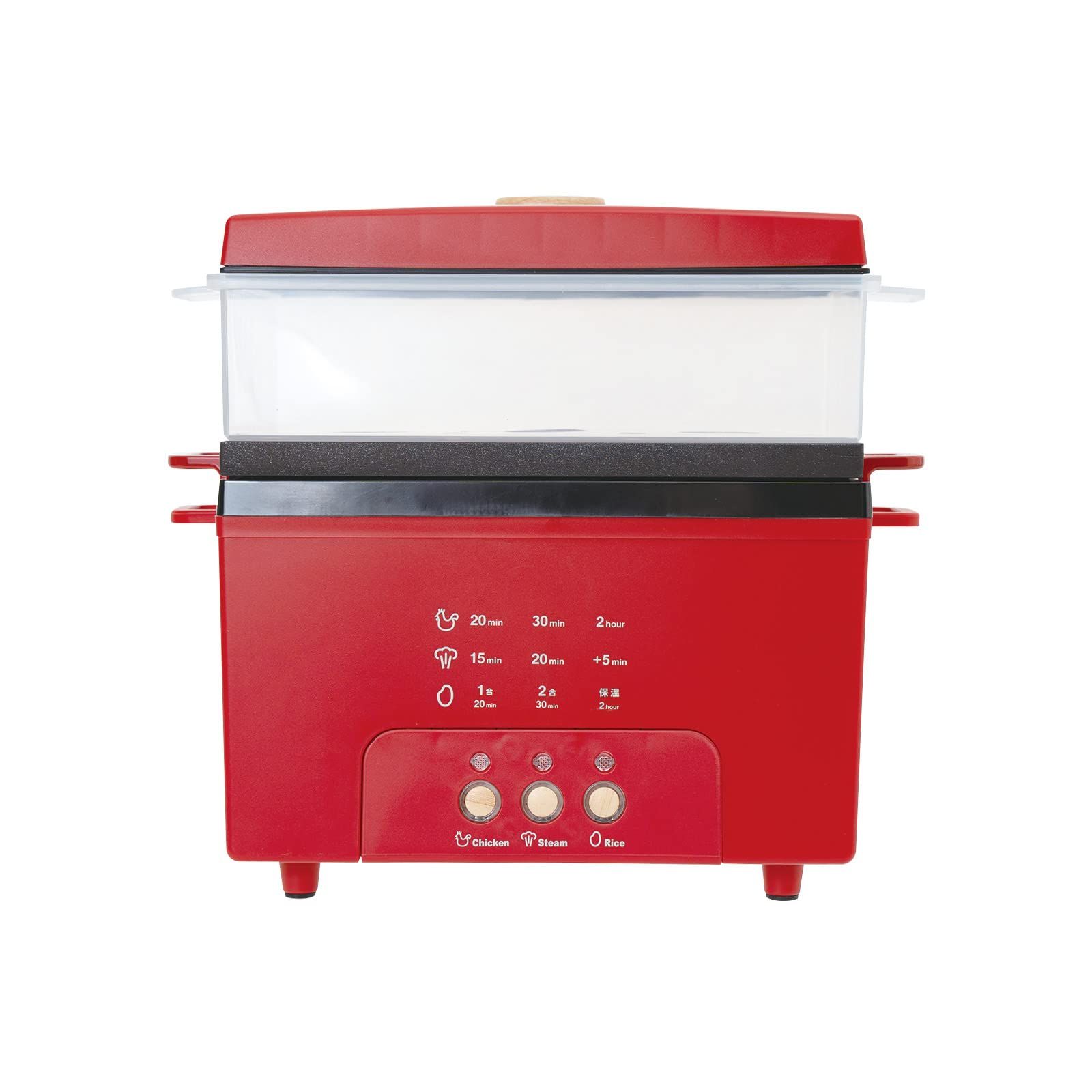 テレビで紹介されました PRISMATE サラダチキンメーカー グランデ 楽しく使えるWEBレシピ PR-SK044 レッド 蒸し器 低温調理器 スロークッカー レッド