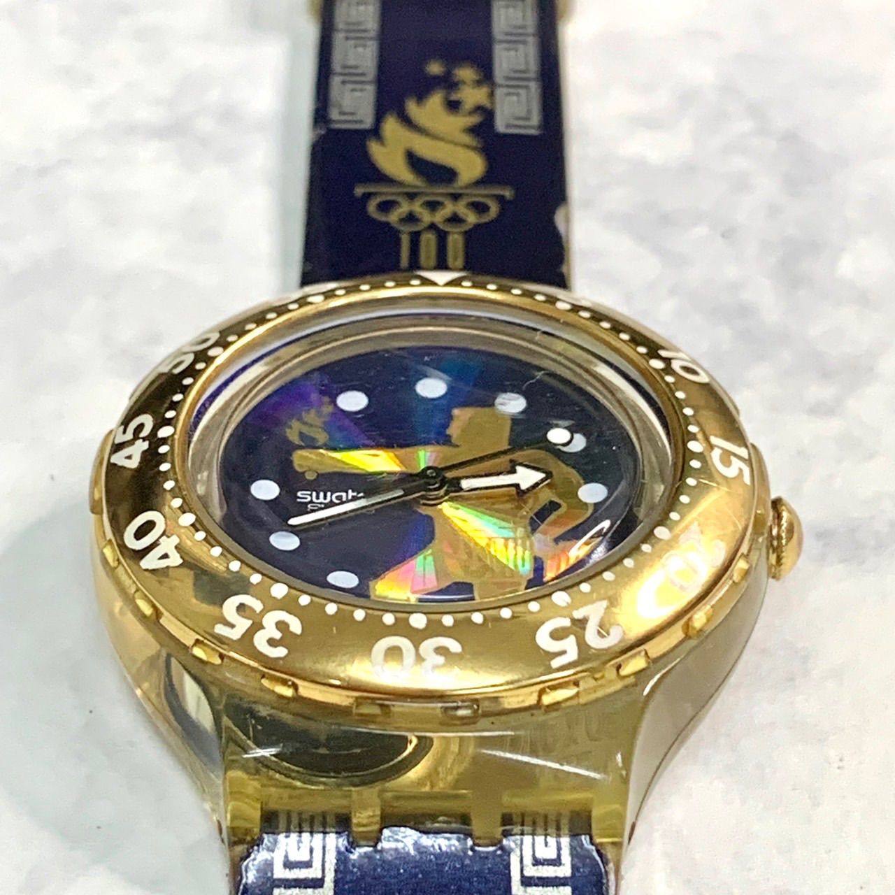 超希少品⭐️SWATCH スウォッチ】 1996年アトランタオリンピック記念時計 スウォッチ ヴィンテージ ネイビー×ゴールドカラー 電池交換済  稼動品 （AYA） - メルカリ