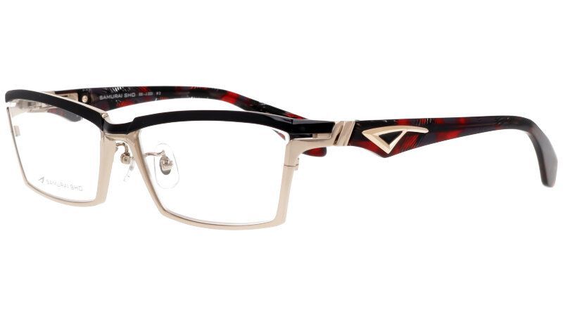 サムライ翔 メガネ フレーム SS-J223 ＃3 ブラック 黒 ゴールド