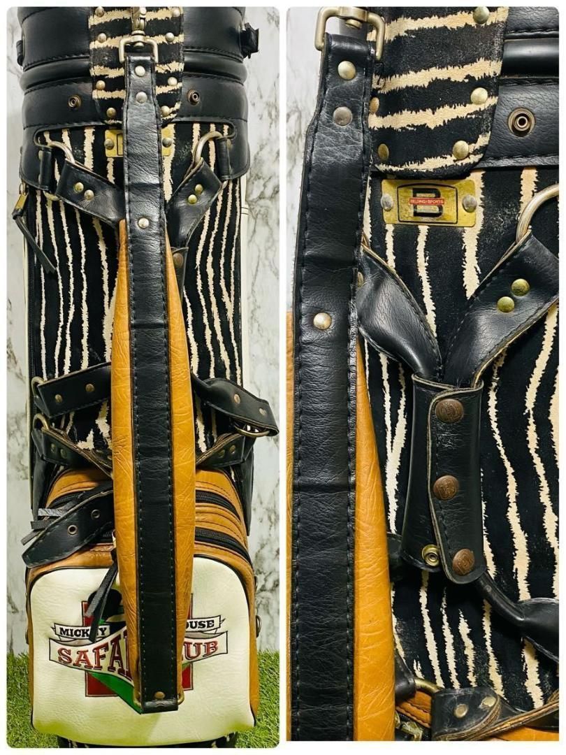 【激レア】ベルディング ミッキーマウス サファリクラブ カート式 キャディバッグ 激レア】ベルディング ミッキーマウス サファリクラブ カート式