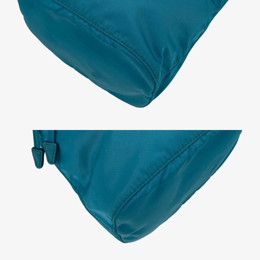 PRADA 巾着 ポーチバッグ ナイロン ブルー - メルカリ