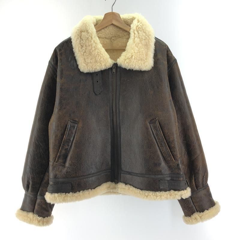 STRATH CONAR リアルムートン フライトジャケット L B-3 ブラウン ストラスコナー 10