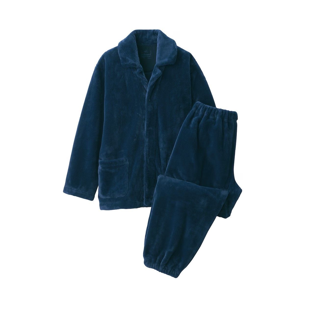 【新品・上下セット】無印良品 MUJI 着る毛布 紳士 メンズ 静電気が起きにくい パジャマ ネイビー