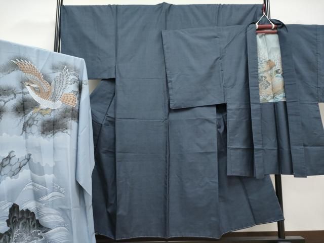 平和屋着物 上 男性 本場大島紬 アンサンブル 長襦袢セット 100亀甲 総詰め CYAA3284s5