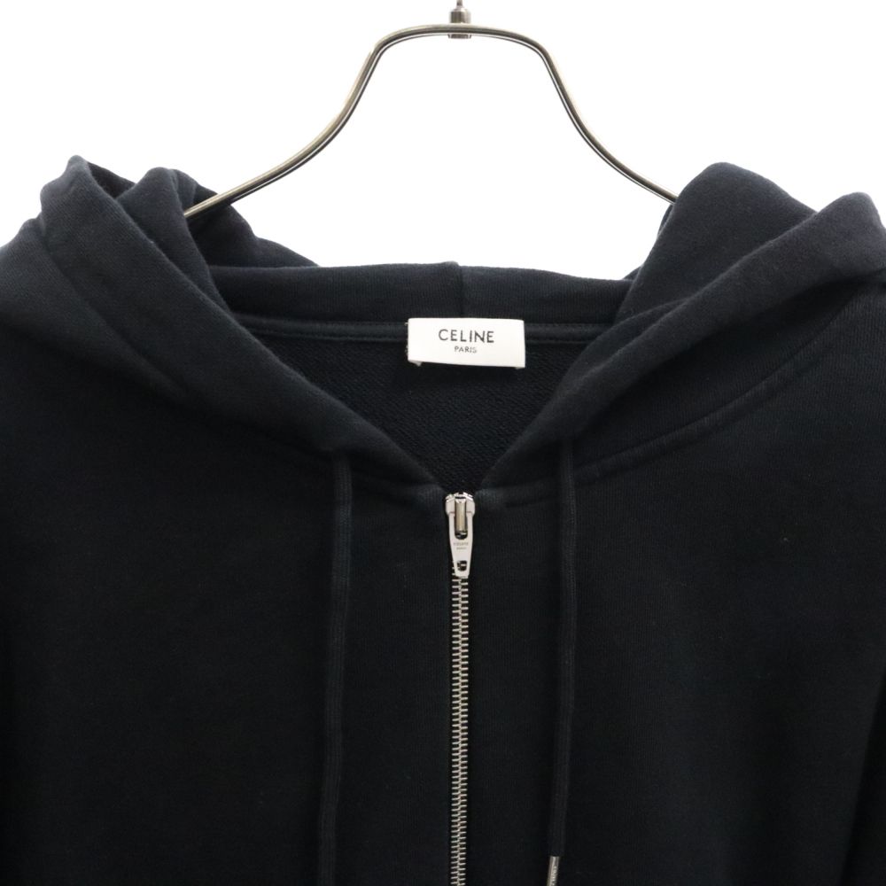 CELINE (セリーヌ) 22SS COTTON FREEZE LOGO ZIP HOODIE フードロゴ ジップアップ スウェット パーカー  ブラック 2Y497670Q - メルカリ