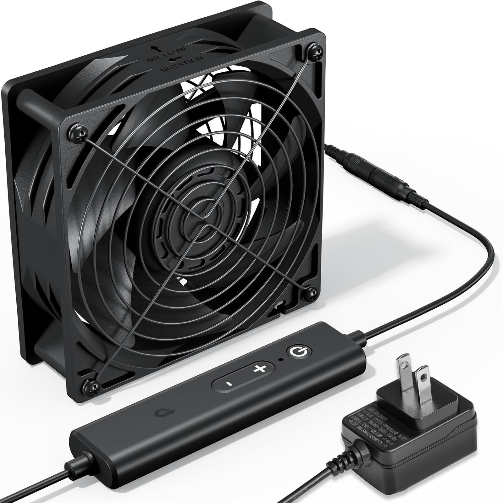DAEIL 冷却ファン AC電源付き 人気商品】強力3000RPM 換気扇 AC電源 DC12V ミニ送風機 空冷PC
