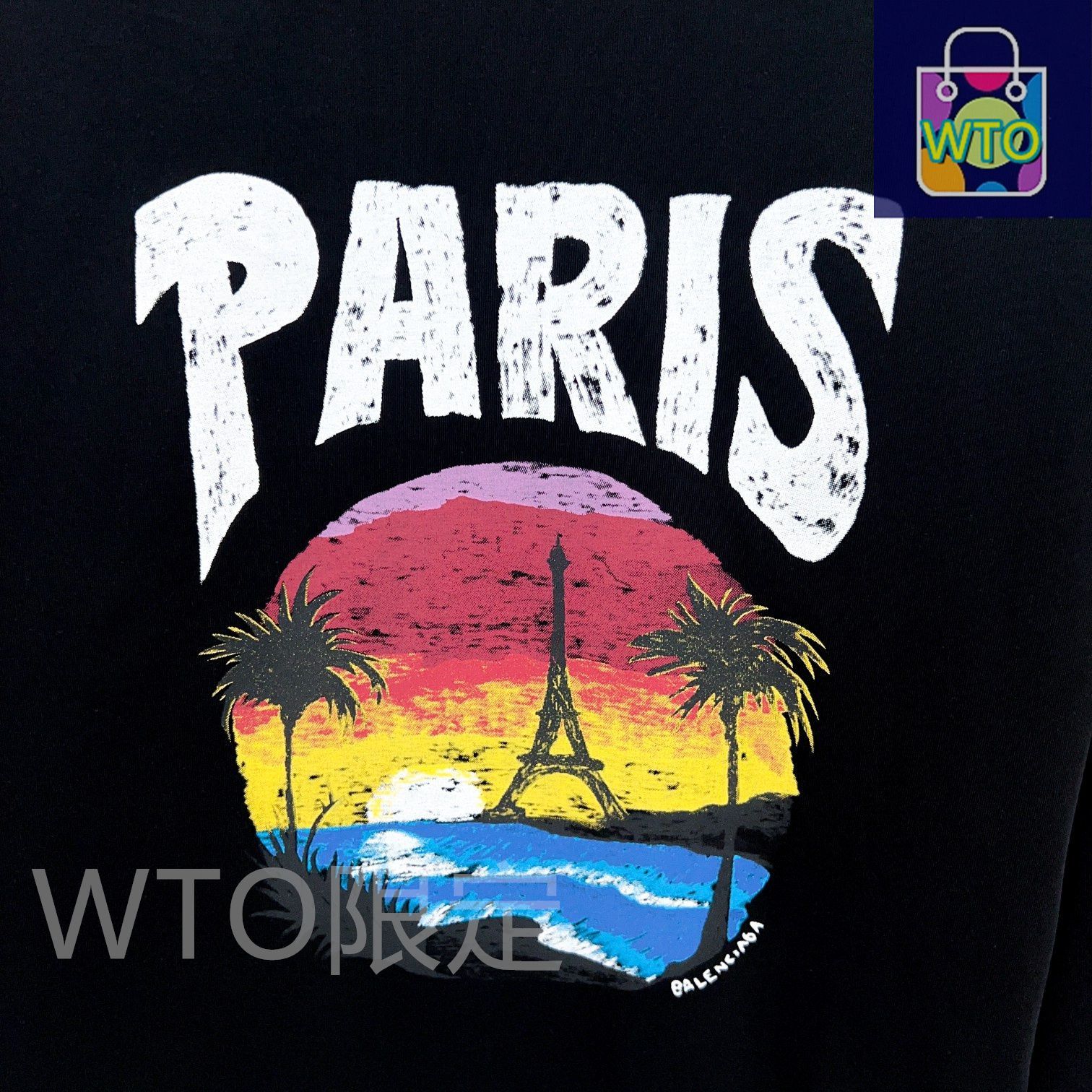 BALENCIAGA ブラック ロングスリーブ TシャツM 本日限定特価】BALENCIAGA メンズ＆レディース ロングスリーブ T