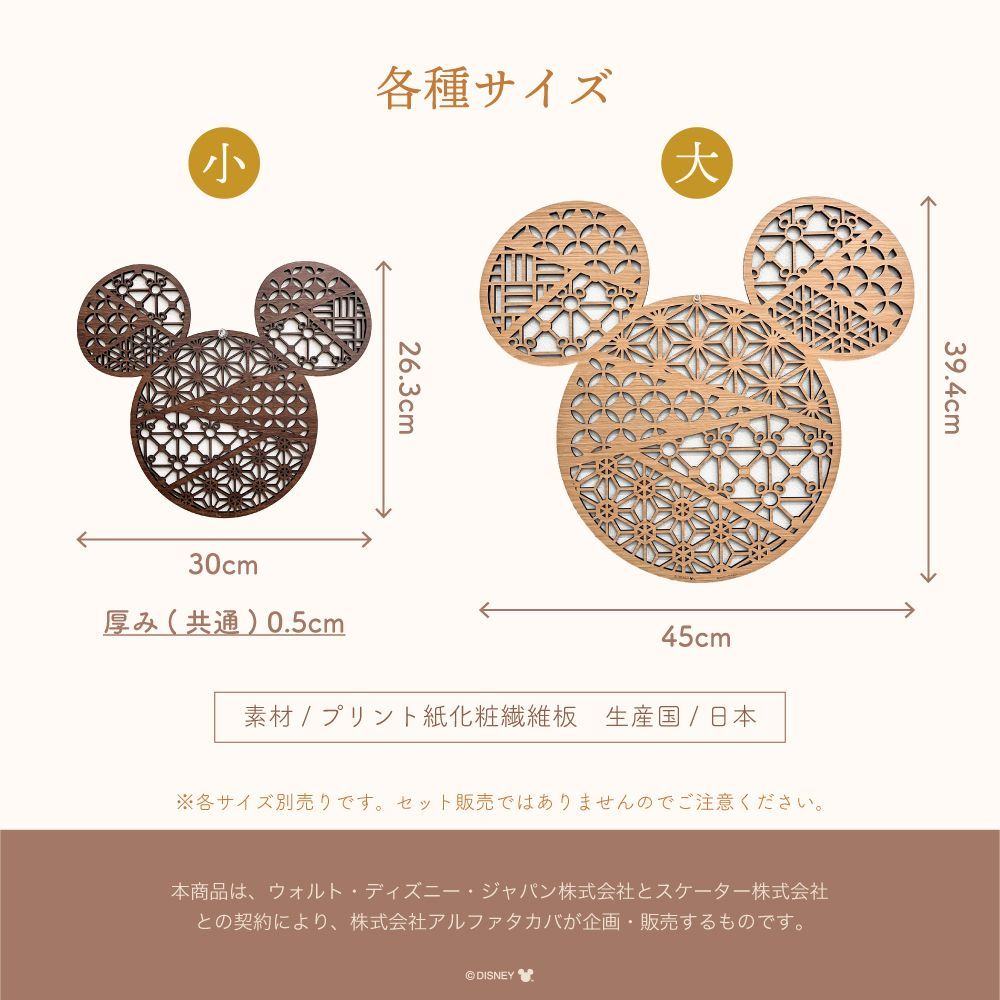 ミッキー・ミニチュアコレクション　壁掛け　木製　インテリア ディズニー☆ウォールアートパネル☆ミッキーシェイプ（大