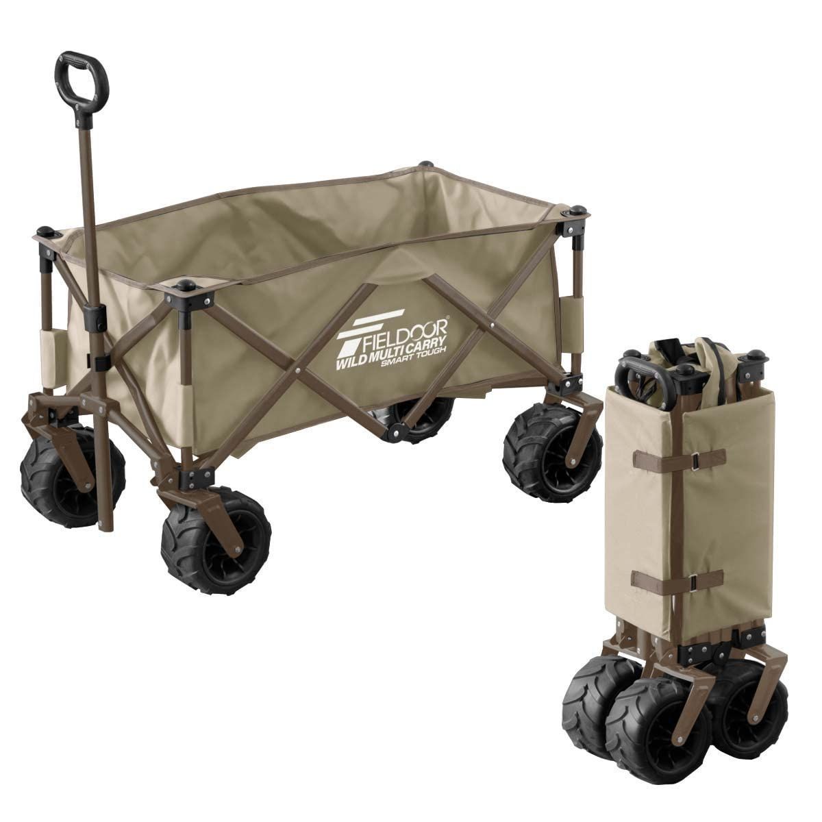 【スマート/ボルドー】 FIELDOOR ワイルドマルチキャリー 折りたたみ式 キャリーカート アウトドアワゴン 台車 荷物持ち運び*即納 新品 FIELDOOR キャリーカート ワイルドマルチキャリー スマートタフ
