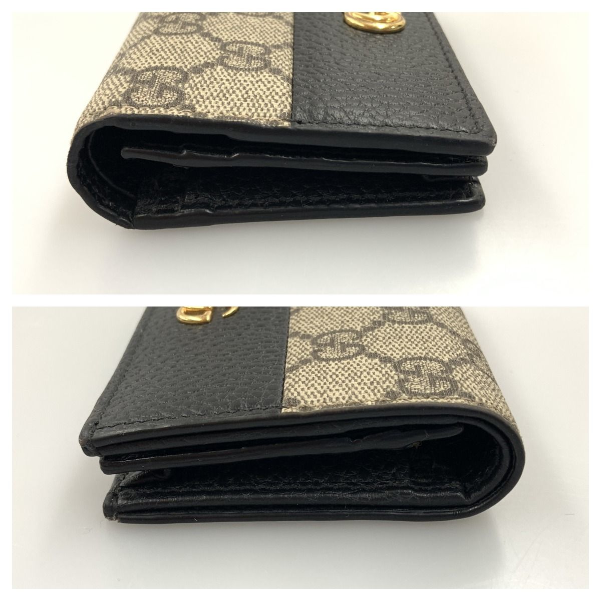 〇〇GUCCI グッチ GGマーモント GGスプリーム ミニウォレット 二つ折り 