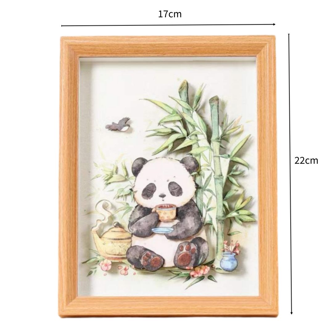夢結紙 3D貼り絵キット 竹林パンダ 可愛い プレゼント DIY