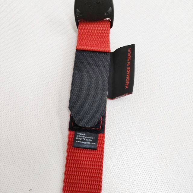 bagjack ドイツ製 Nylon Belt ナイロン 25mm ベルト レッド メンズ バッグジャック【中古】4-0707G♪