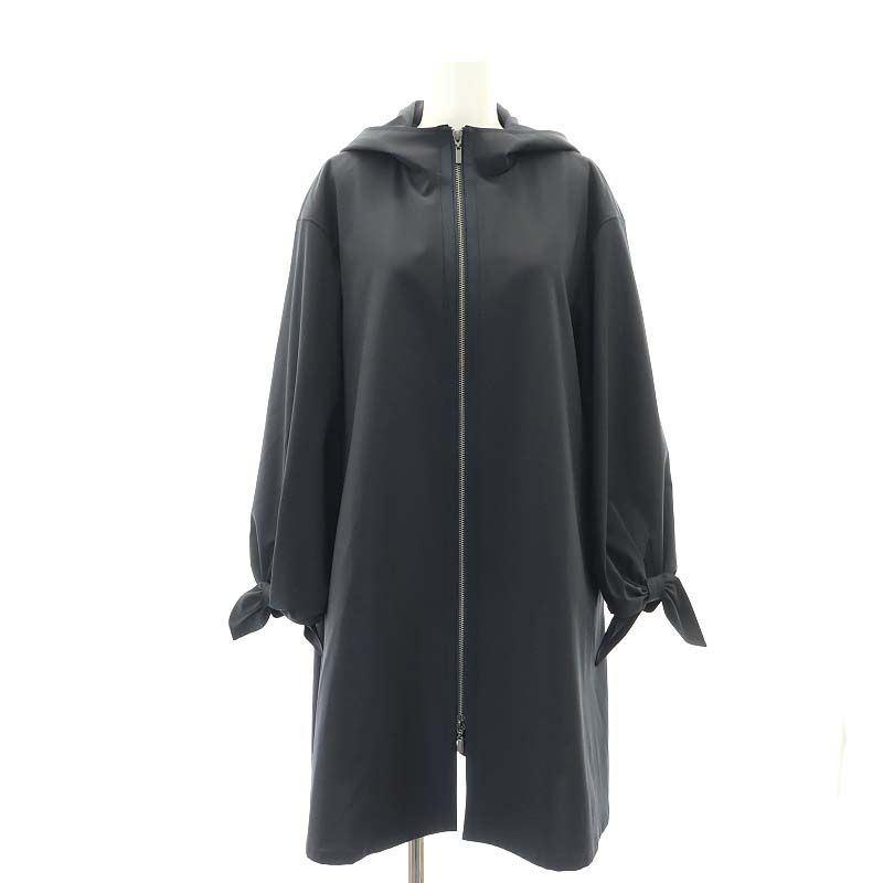 フォクシーニューヨーク FOXEY NEW YORK Waterproof Rainy Coat コート ミドル リボン ジップアップ 38 S 紺  ネイビー /AT □OS - メルカリ