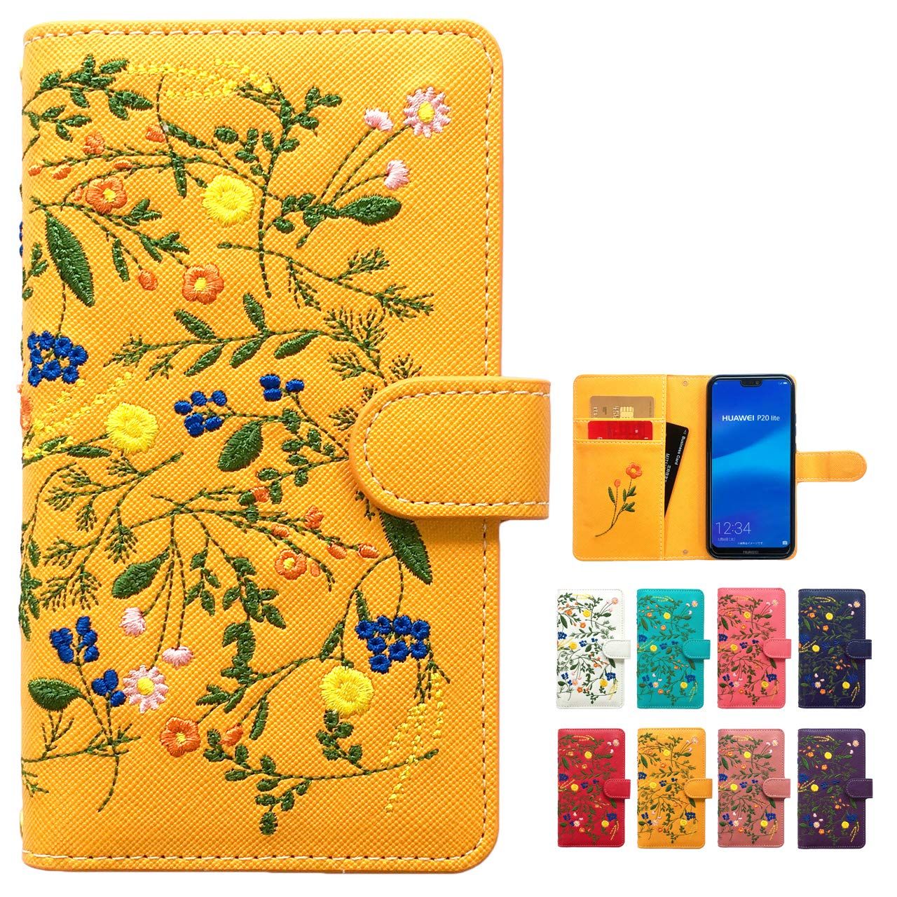 新作入荷，爆買い 新品 ARROWS N F-51C 専用 ケース カバー ボタニカル 花 刺繍 手帳型ケース 手帳型カバー F-51Cケース F-51Cカバー F51Cケース F51Cカバー F51C ARROWSN スマホ スマホケース スマホカバー アローズ 花柄 イ その他