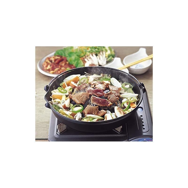 岩鋳 IWACHU あつ 焼肉ジンギスカン鍋 ツル付 黒焼付 直火用 南部鉄器 