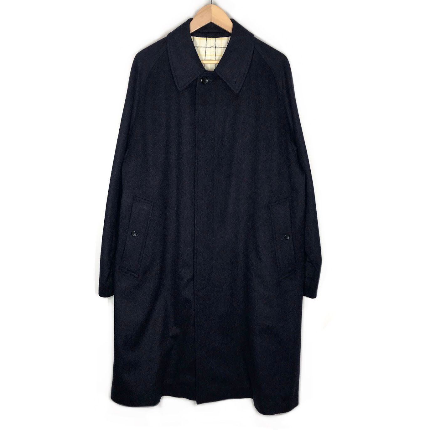 ANATOMICA ネイビー ステンカラーコート シングルラグランコート 【ギャバジン 】 | ANATOMICA SAPPORO
