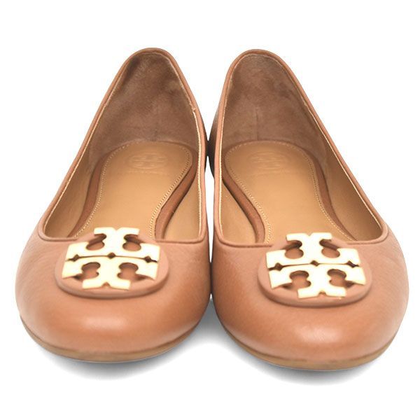 【極美品】トリーバーチ バレエシューズ フラットパンプス リボン オレンジ 8 極美品】トリーバーチ バレエシューズ フラットパンプス リボン
