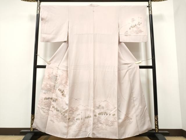 平和屋着物○中国三大刺繍 スワトウ刺繍 訪問着 地紙草花文 暈し染め