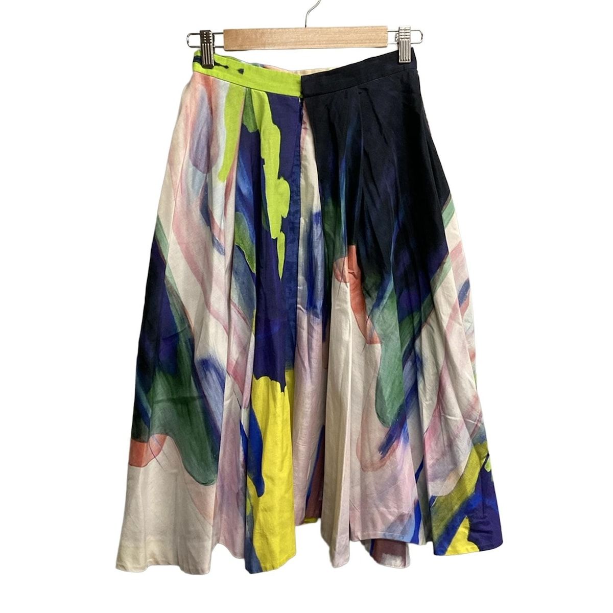 ENFOLD エンフォルド ロングスカート サイズ36 S レディース - 白×ネイビー×マルチ