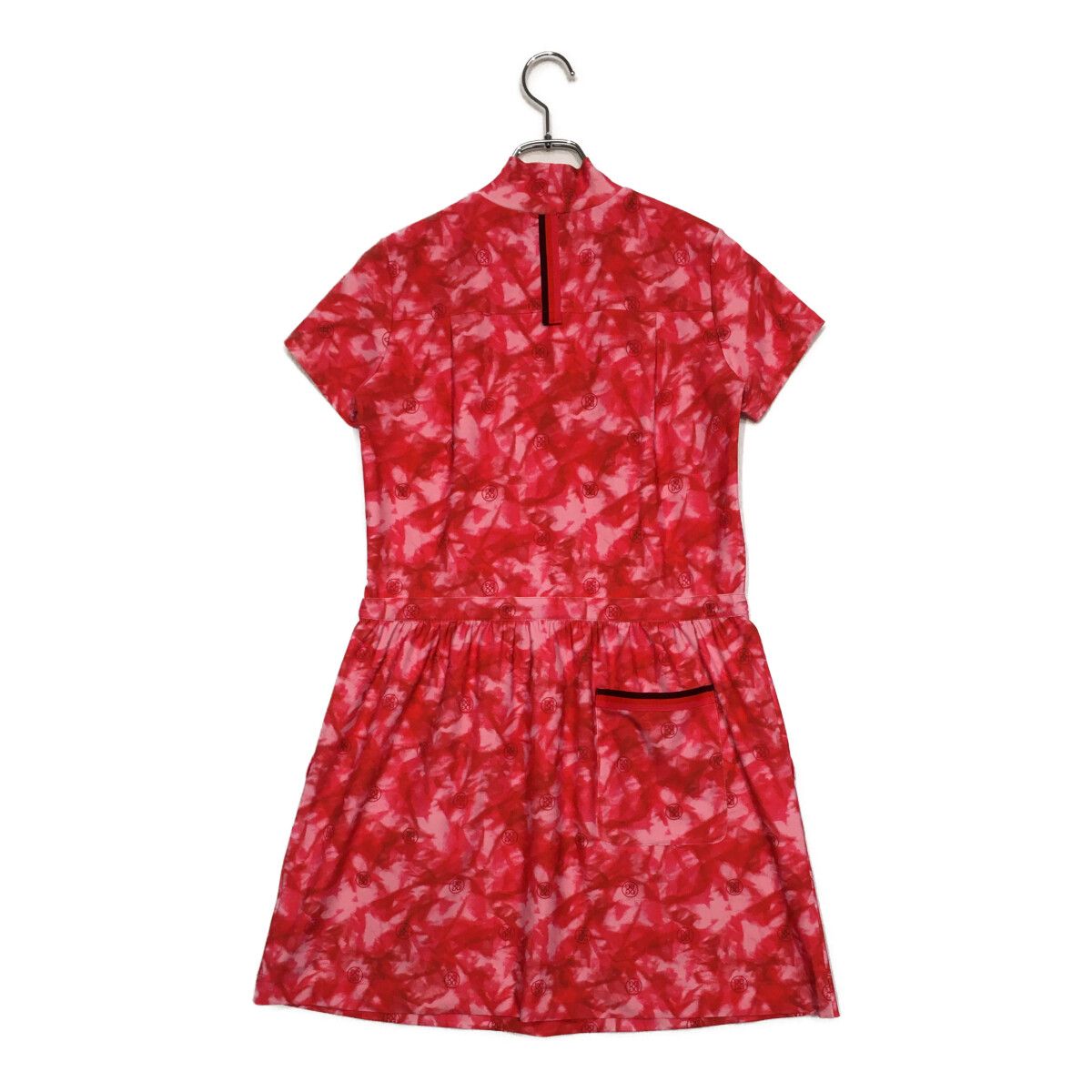 レディース ジーフォア G FORE ワンピース 36 S 赤 半袖モックネック インナーパンツ付き