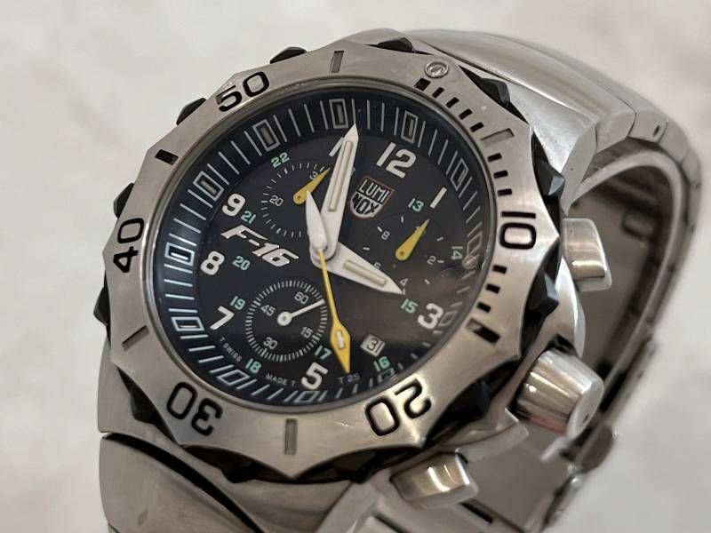 【稼働品】 LUMINOX ルミノックス　F-16 クロノグラフ　黒文字盤 LUMINOX ルミノックス F-16 クロノグラフ 黒文字盤 ファイティング