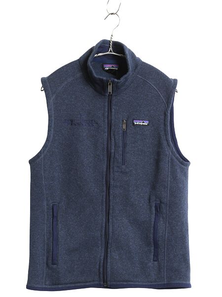 パタゴニア ベターセーター ベスト メンズ М | 古着 18年製 フリース セーター 前開き フルジップ アウトドア ハイネック 重ね着 企業 紺