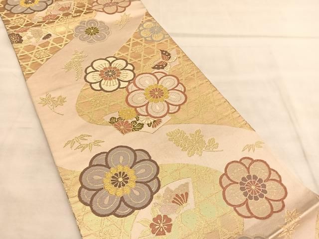 FN11937p 早い者勝ち！着物 振袖 正絹 袋帯 六通柄 花柄 楽天市場】袋帯 振袖用 正絹 成人式に 華やかな袋帯 六通 仕立て