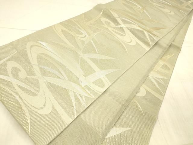 平和屋着物＊夏物 六通柄袋帯 流水草葉文 金銀糸 正絹 逸品