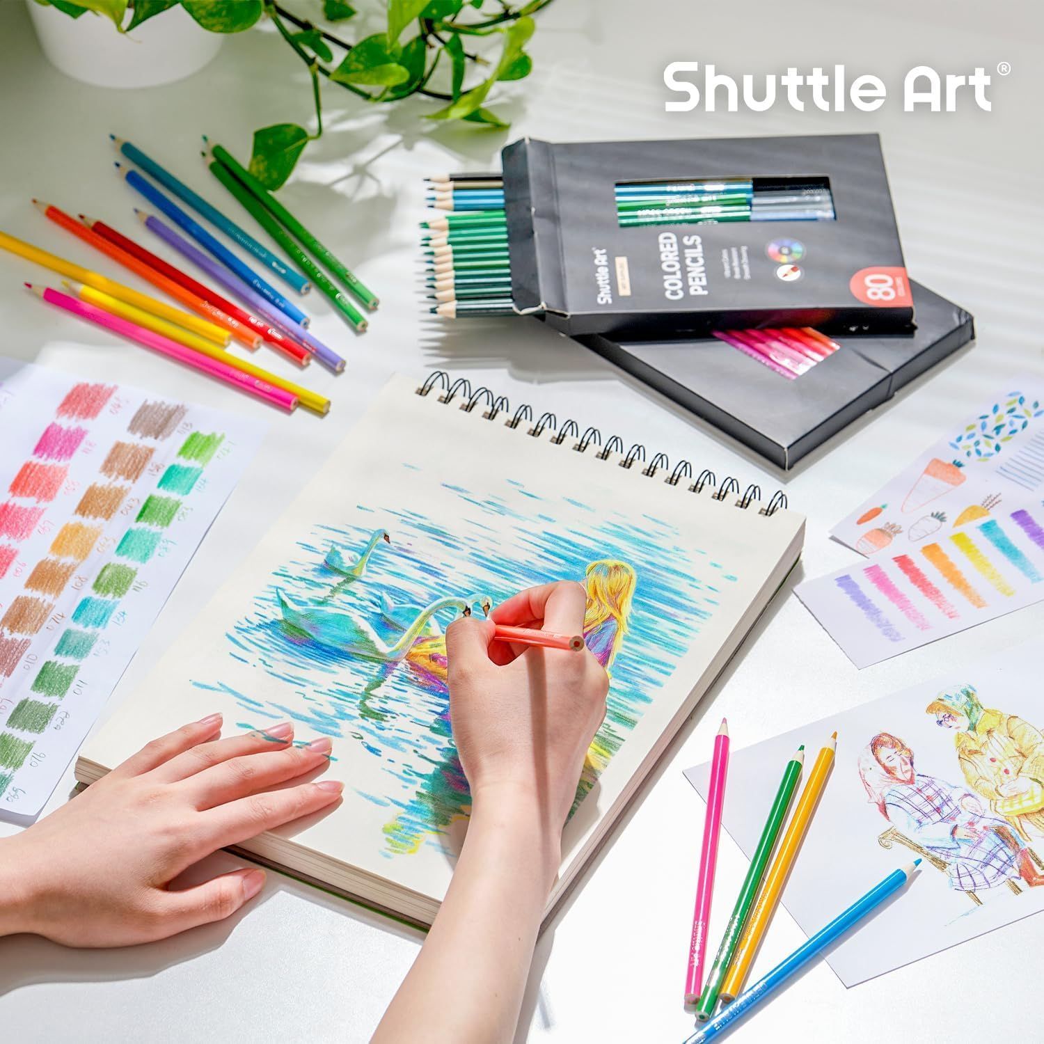 数量限定】Shuttle Art 色鉛筆 80色セット カラーペン 大人の