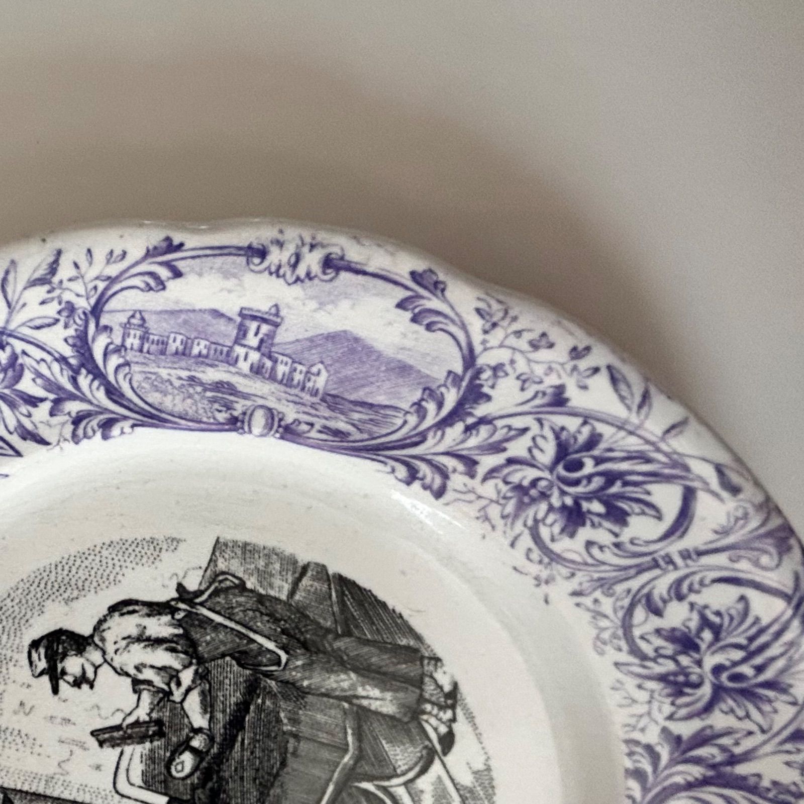 工場 French antique Sarreguemines antique plate