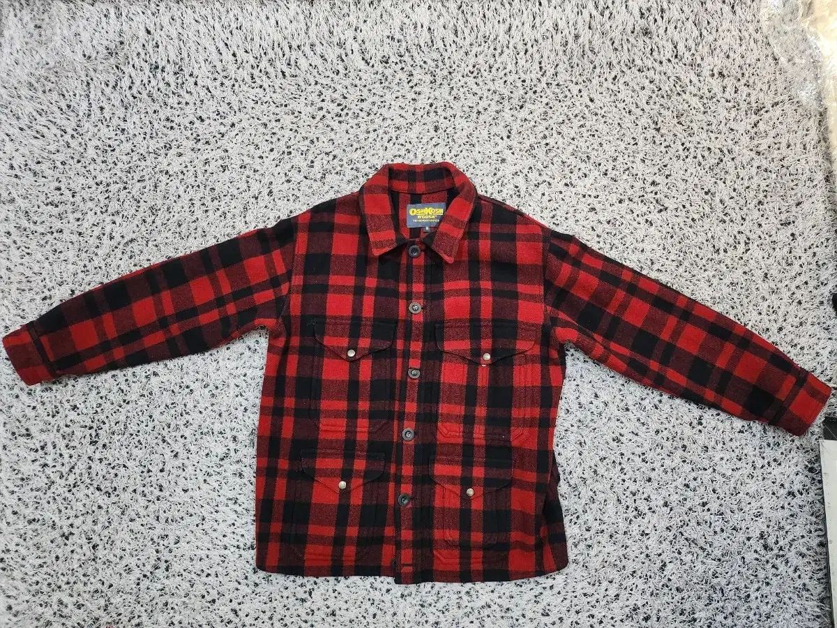 M オシュコシ チェックコート オシュコシュ ウールマッキーノ