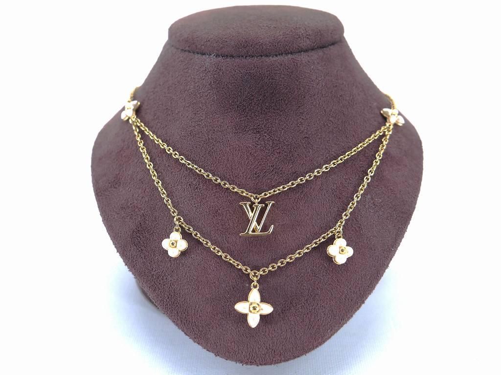 s24t-0020t【中古】LOUIS VUITTON ルイ・ヴィトン ネックレス LV フローラグラム メタル ゴールド M00981 レディース  アクセサリー - メルカリ