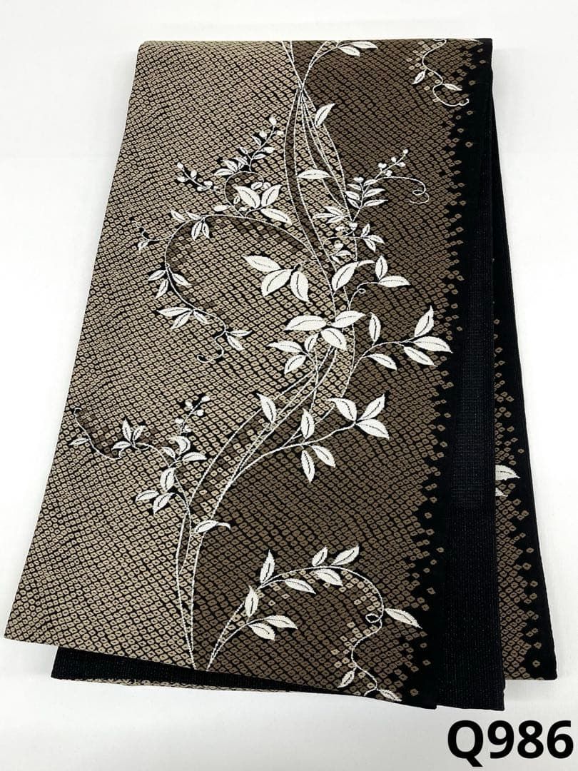洒落袋帯 蔓草文様 正絹 六通 Q986 - メルカリ