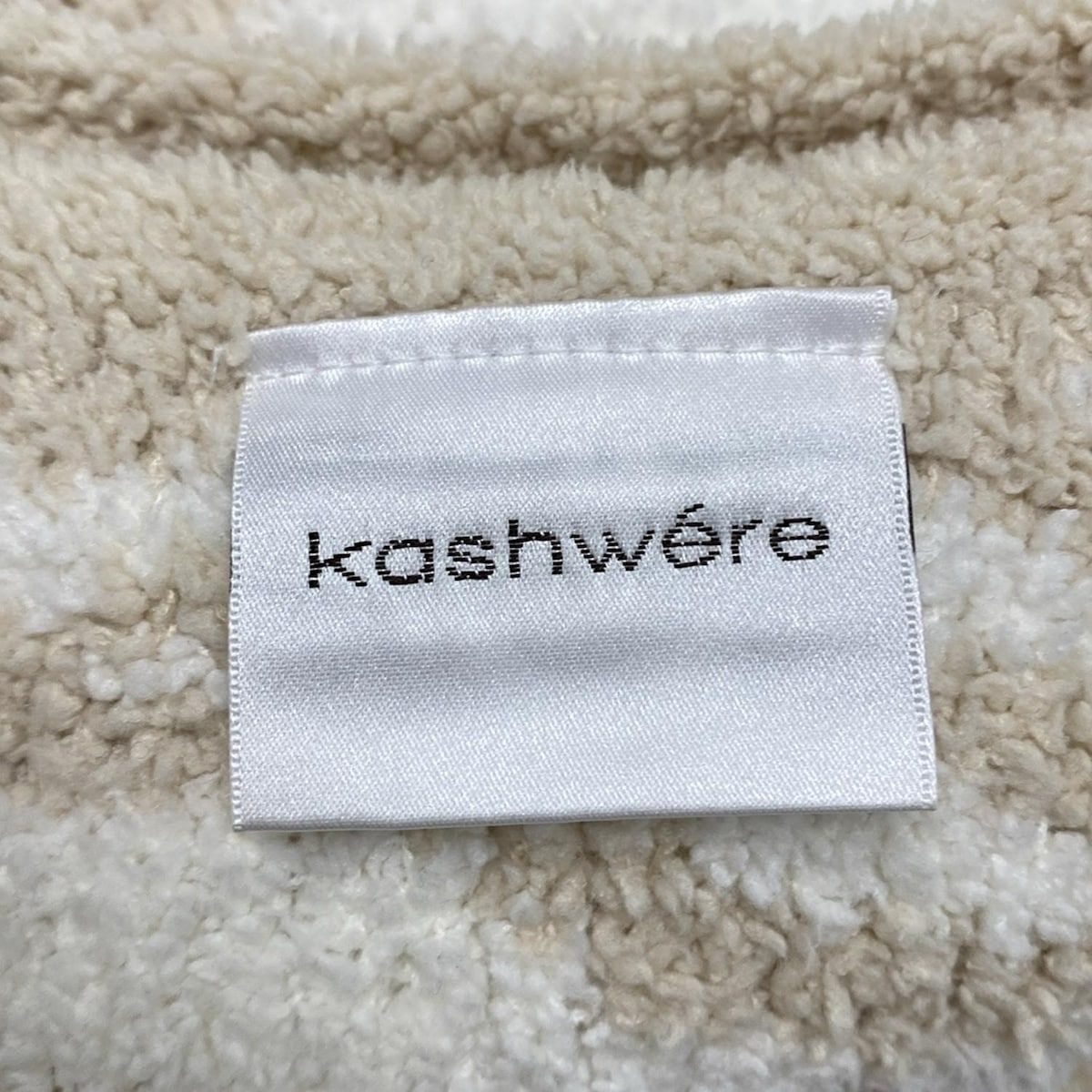 KASHWERE(カシウエア) ブランケット美品 - アイボリー×ベージュ