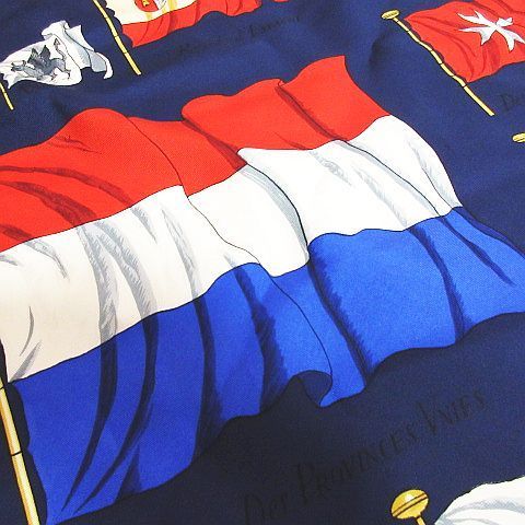 ○良品 HERMES エルメス カレ90 シルク100% PAVOIS 船旗