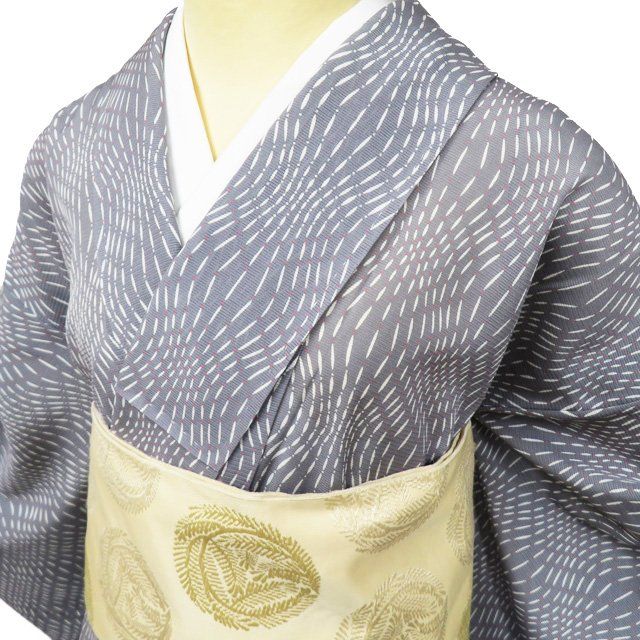 平和屋着物□極上 夏物 絹芭蕉 小紋 吉祥間道 黒地 逸品 DZAA7635kh5