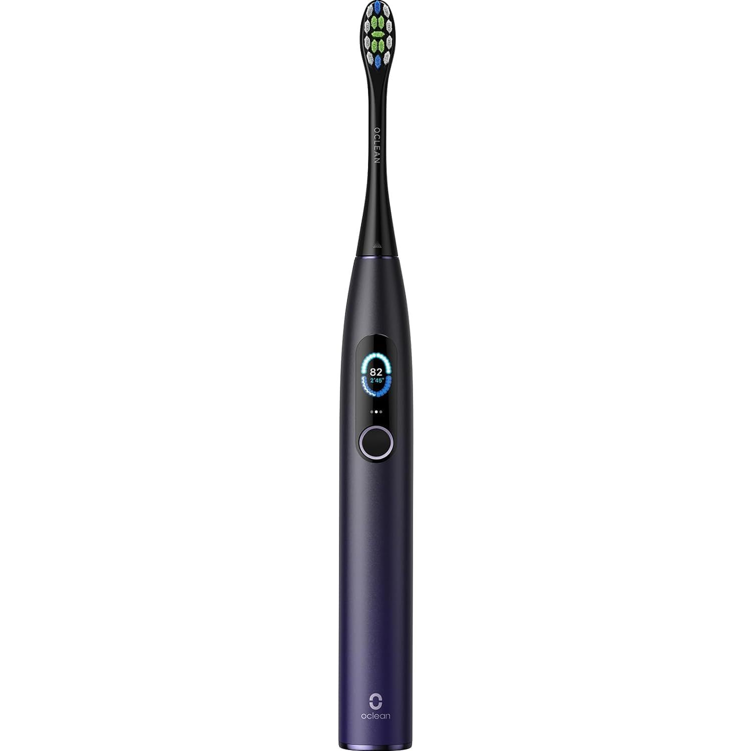 Oclean X Pro 電動歯ブラシ タッチスクリーン 採点 アプリ対応 充電スタンド 音波式 リニアモーター IPX7防水 ワイヤレス充電式 2時間急速充電(パープル) [パープル] [1本]