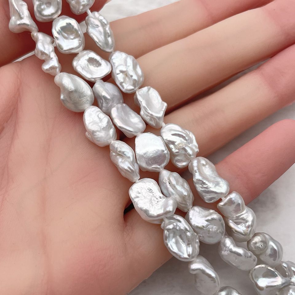 半連20cm ケシ 淡水パール バロック 本真珠 10~13mm*8~9mm