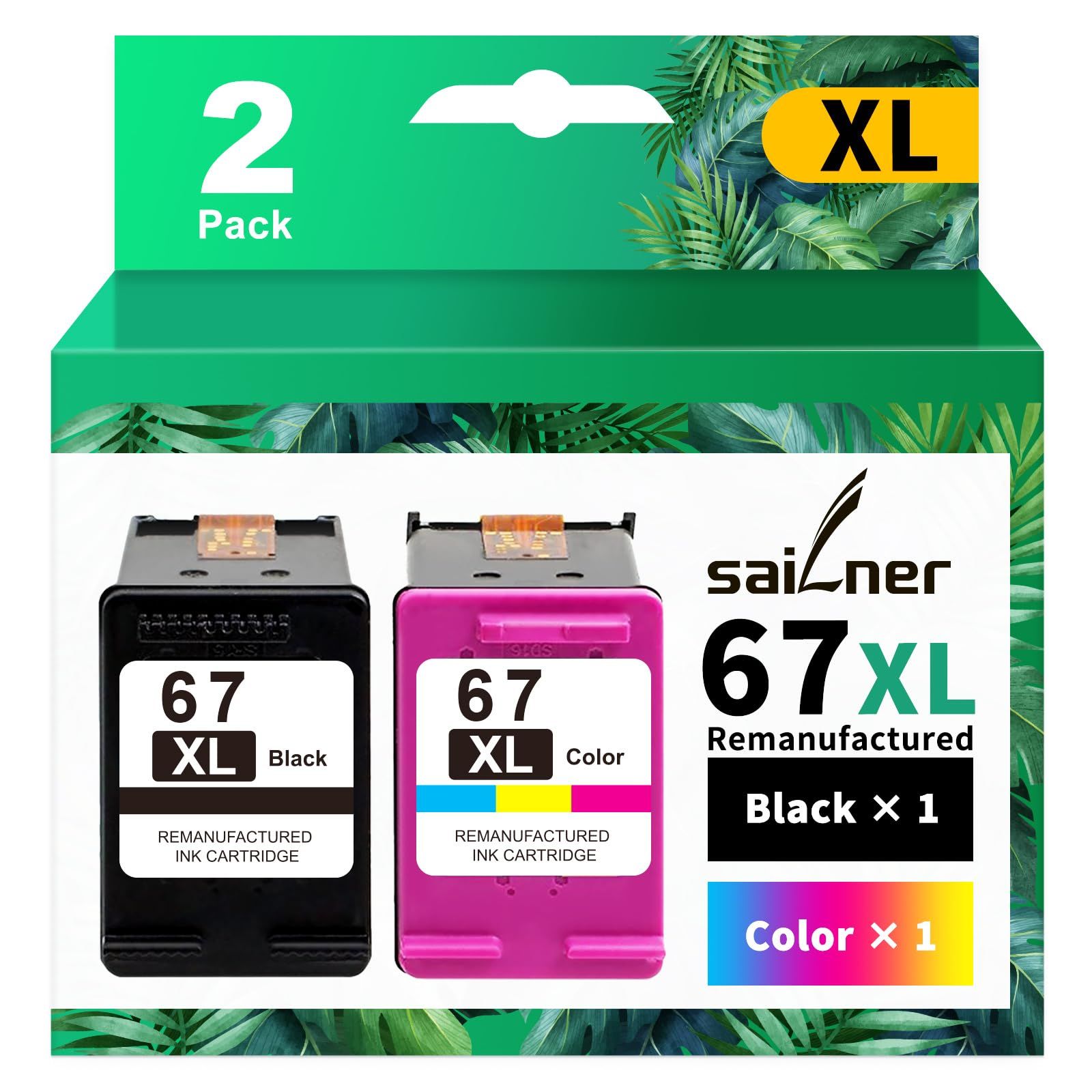 SAILNER 67XL インクカートリッジ 再生インクカートリッジ HP 67XL 67 XL 67XXL DeskJet 2755 4155 4155e 2752e 2700 2755e 4100 6400 Envy 6055 6000 6055e 64