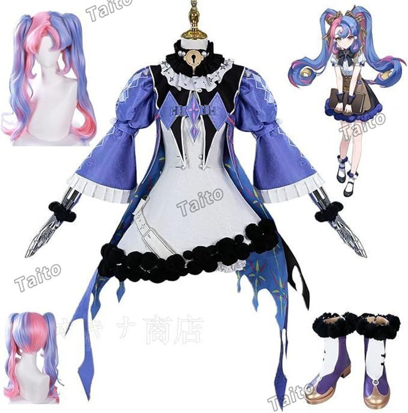 鳴潮 ロココ コスプレ 衣装 洛可可 全セット アクセサリー 髪飾り付き ウィッグ-靴 追加 可 コスチューム ステージ服 Cosplay 文化