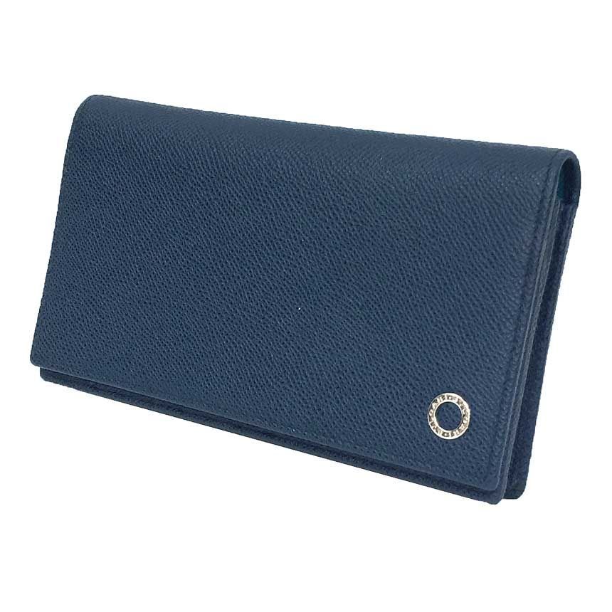 美品 BVLGARI ブルガリ ブルガリ マン 長財布 288259 BBMAN ネイビー 