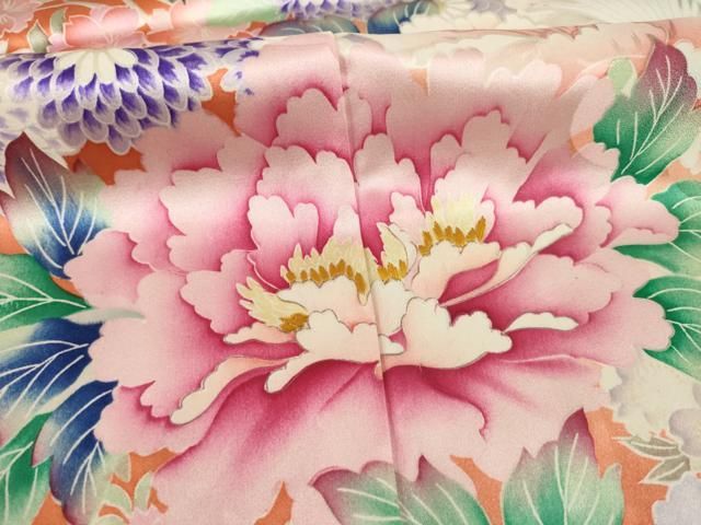 平和屋着物▽豪華振袖 刺繍 花鳥文 暈し染め 正絹 逸品