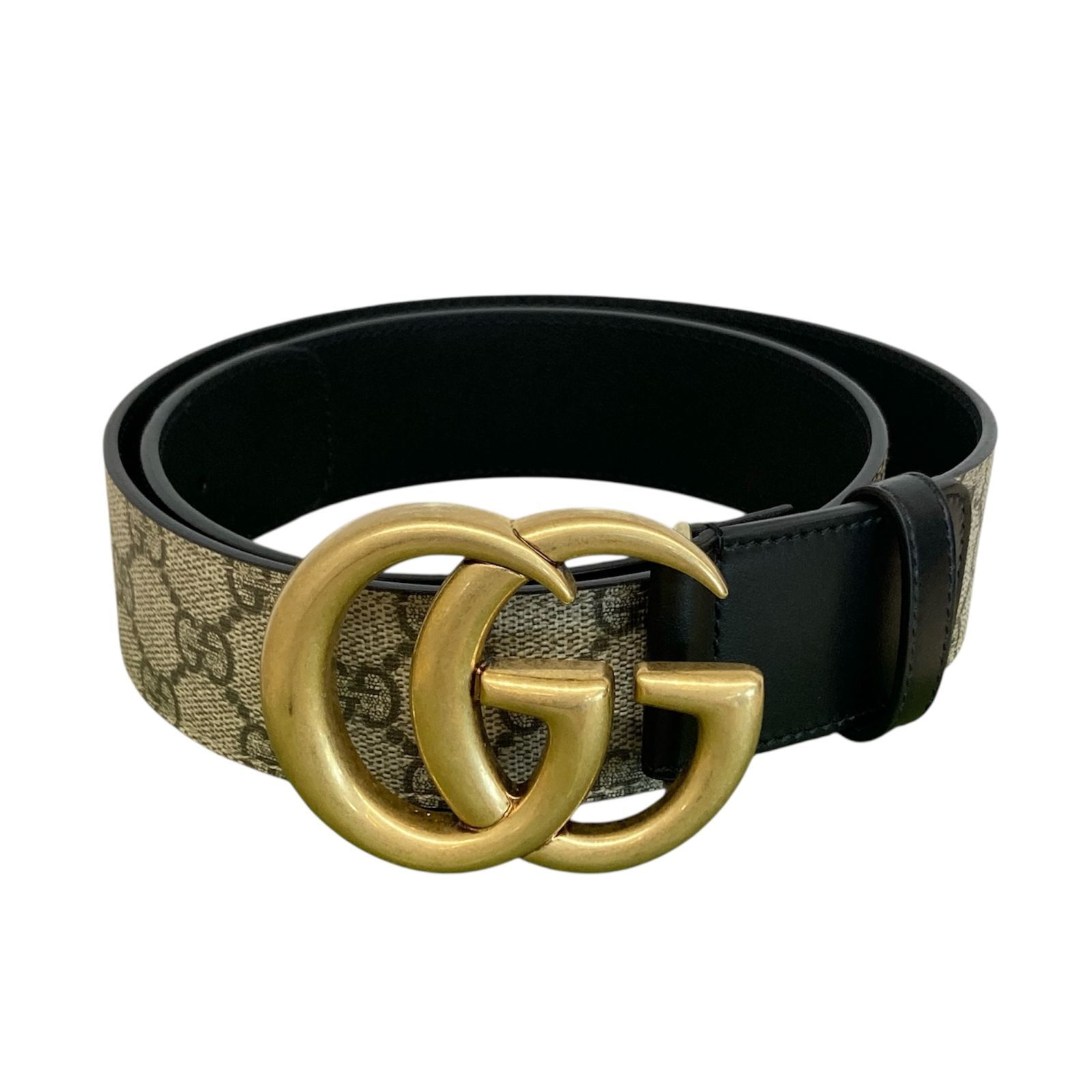 GUCCI グッチ ベルト ダブルG バックル 85|34 サイズ 625839 GGスプリームキャンバス ゴールド ベージュ レディース メンズ PAWNSHOPRiZ パウンショップリズ