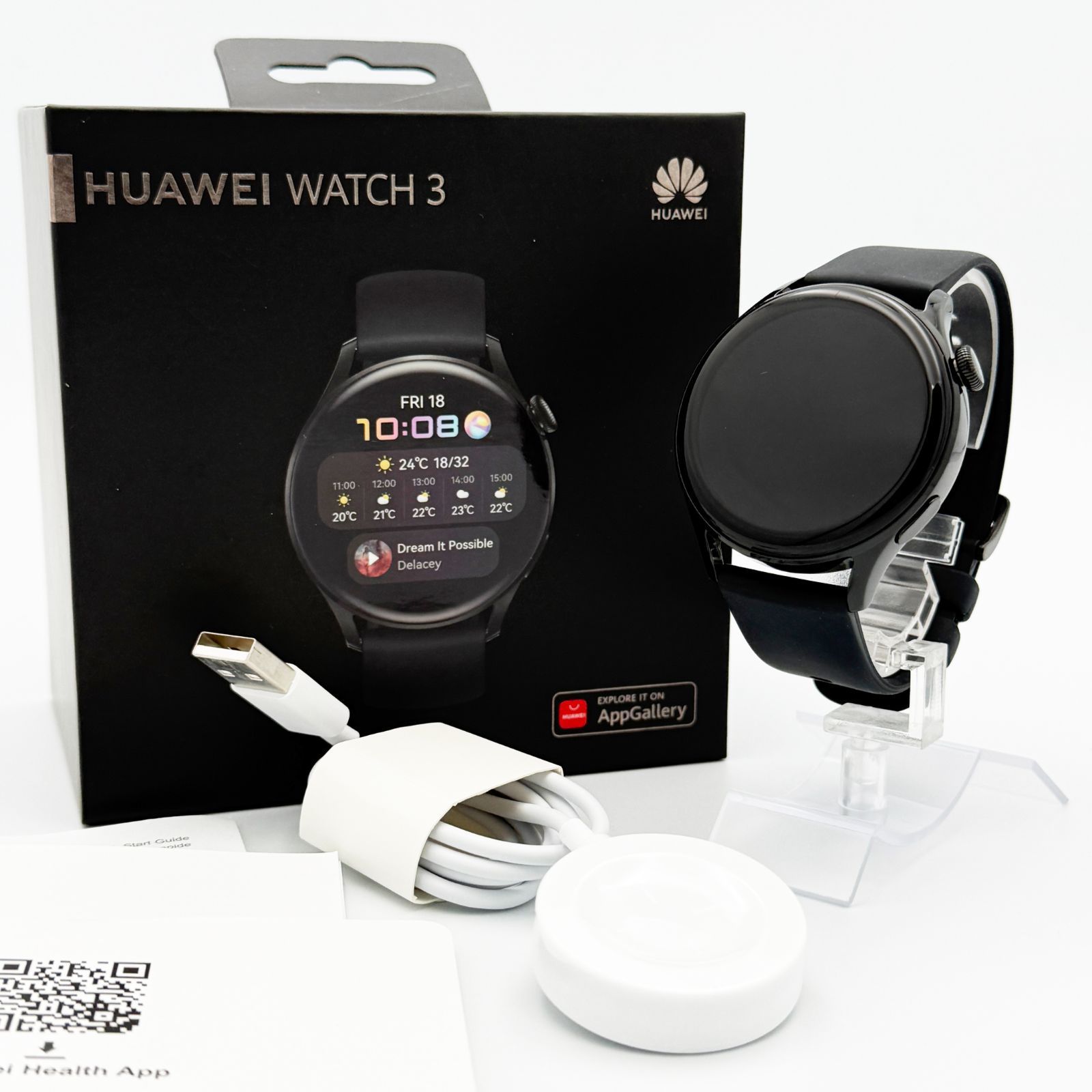 HUAWEI ファーウェイ HUAWEI WATCH 3 スポーツモデル GLL-AL04 ブラック スマートウォッチ