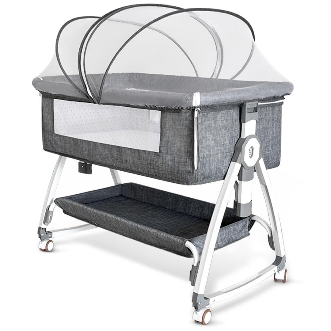 Oqhvup ベビーベッド 添い寝 乳児用ベッド 新生児ベッド 高さ6段調節  