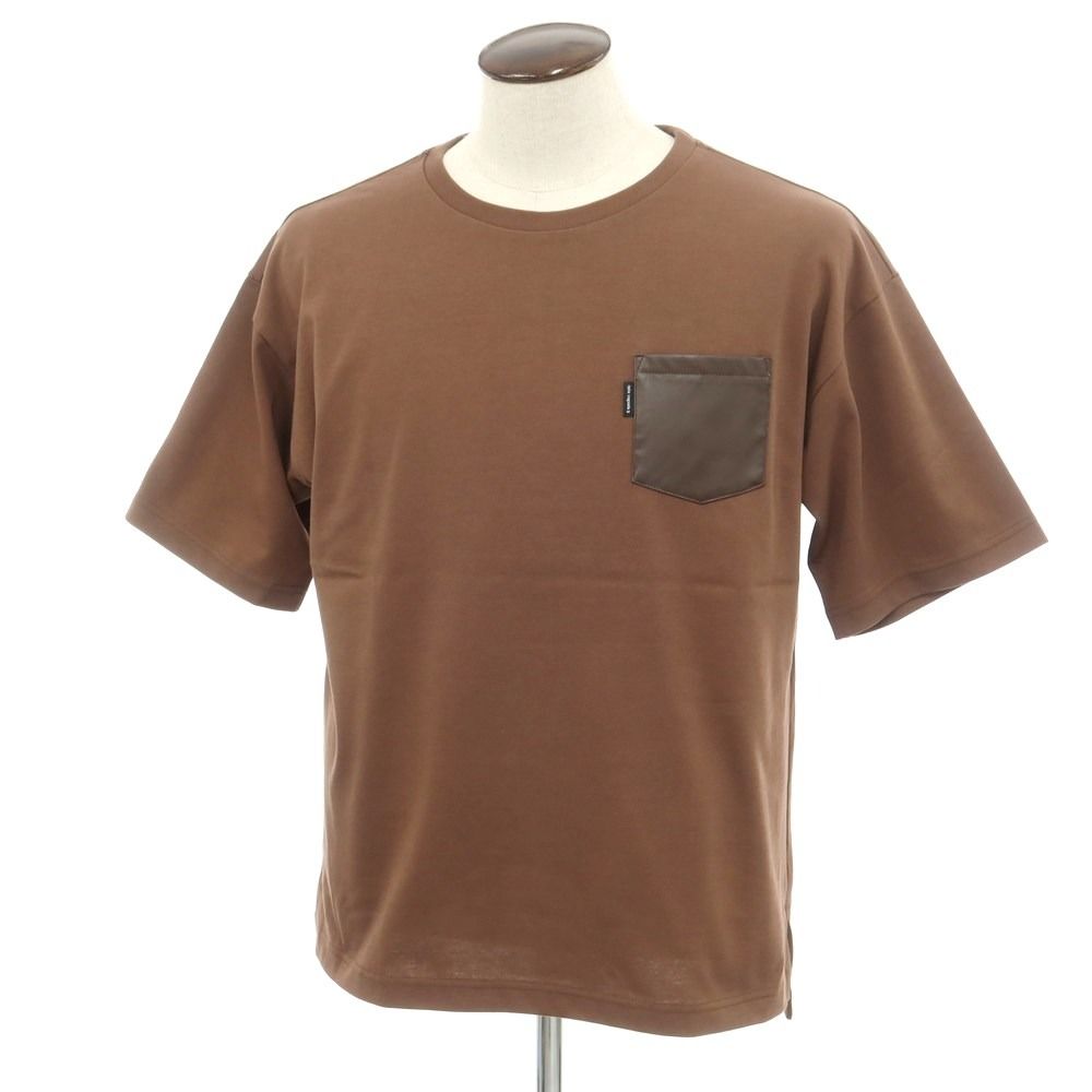 【中古】ウノピュウノウグァーレトレ 1piu1uguale3 コットン ポケット 半袖Ｔシャツ ブラウン【サイズⅤ（L）】【メンズ】